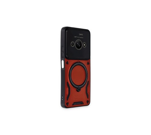 Xiaomi Poco C61 Kılıf Joy Lens Standlı Kapak - Kırmızı Xiaomi Poco C61 Kılıf Joy Lens Standlı Kapak - Kırmızı