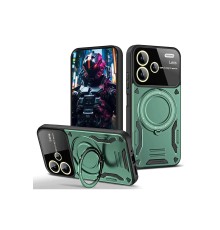 Xiaomi Redmi Note 13 Pro Plus Joy Lens Standlı Kapak - Koyu Yeşil