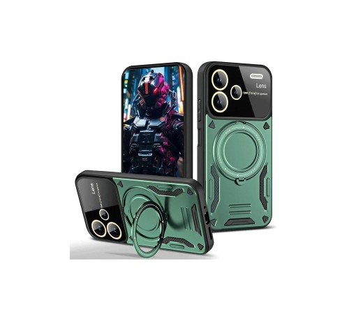 Xiaomi Redmi Note 13 Pro Plus Joy Lens Standlı Kapak - Koyu Yeşil Xiaomi Redmi Note 13 Pro Plus Joy Lens Standlı Kapak - Koyu Yeşil