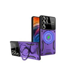 Samsung Galaxy S24 Ultra Kılıf Joy Lens Standlı Kapak - Mor