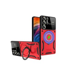 Samsung Galaxy S24 Ultra Kılıf Joy Lens Standlı Kapak - Kırmızı