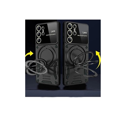 Samsung Galaxy S24 Ultra Kılıf Joy Lens Standlı Kapak - Kırmızı Samsung Galaxy S24 Ultra Kılıf Joy Lens Standlı Kapak - Kırmızı