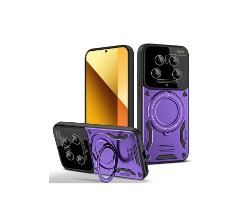Xiaomi Mi 14 Ultra Kılıf Joy Lens Standlı Kapak - Mor Xiaomi Mi 14 Ultra Kılıf Joy Lens Standlı Kapak - Mor