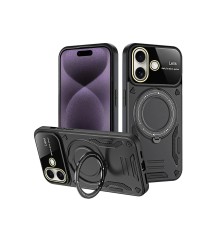 iPhone 16 Kılıf Joy Lens Standlı Kapak - Siyah