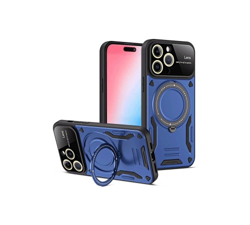 iPhone 16 Pro Kılıf Joy Lens Standlı Kapak - Lacivert iPhone 16 Pro Kılıf Joy Lens Standlı Kapak - Lacivert