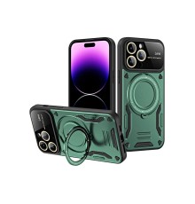 iPhone 16 Pro Kılıf Joy Lens Standlı Kapak - Koyu Yeşil