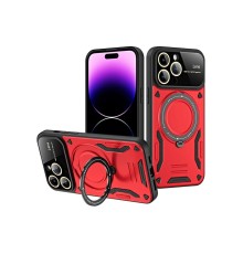 iPhone 16 Pro Kılıf Joy Lens Standlı Kapak - Kırmızı