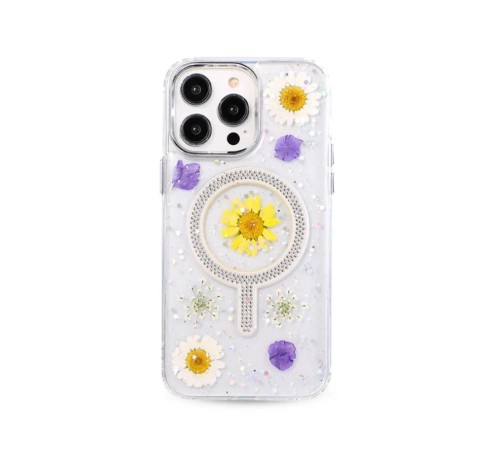 iPhone 14 Pro Flower Magsafe Kapak - Sarı iPhone 14 Pro Flower Magsafe Kapak - Sarı