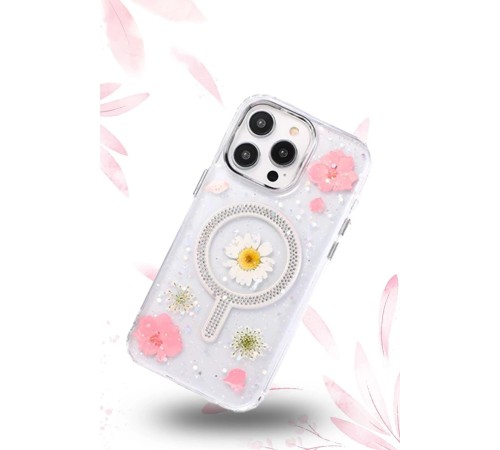 iPhone 14 Pro Flower Magsafe Kapak - Sarı iPhone 14 Pro Flower Magsafe Kapak - Sarı
