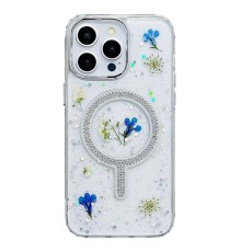 iPhone 14 Pro Flower Magsafe Kapak - Krem