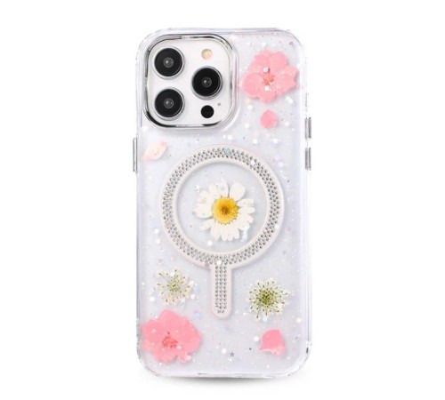 iPhone 14 Pro Flower Magsafe Kapak - Pembe iPhone 14 Pro Flower Magsafe Kapak - Pembe