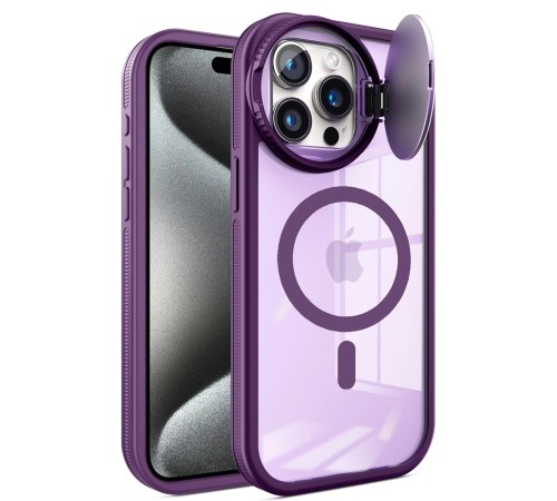 iPhone 14 Pro Max Kılıf Teleskop Lens Magsafe Silikon Kapak - Derin Mor
