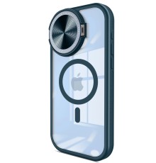iPhone 15 Pro Kılıf Teleskop Lens Magsafe Silikon Kapak - Lacivert