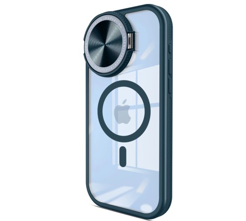 iPhone 15 Pro Kılıf Teleskop Lens Magsafe Silikon Kapak - Lacivert