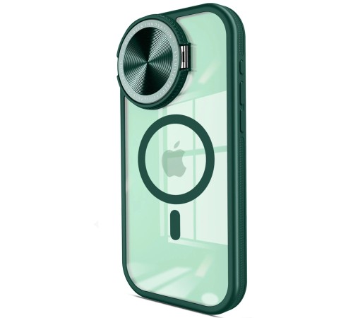 iPhone 15 Pro Kılıf Teleskop Lens Magsafe Silikon Kapak - Koyu Yeşil