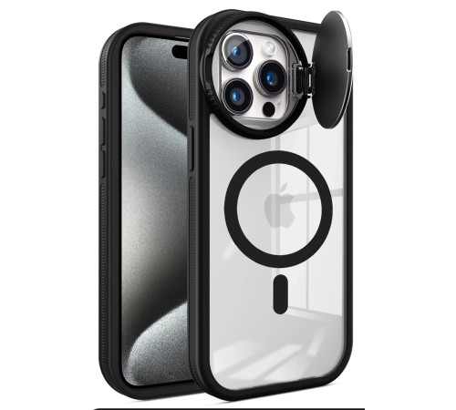 iPhone 15 Pro Max Kılıf Teleskop Lens Magsafe Silikon Kapak - Siyah iPhone 15 Pro Max Kılıf Teleskop Lens Magsafe Silikon Kapak - Siyah