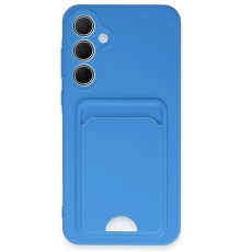 Samsung Galaxy A35 5G Kılıf Kelvin Kartvizitli Silikon - Mavi