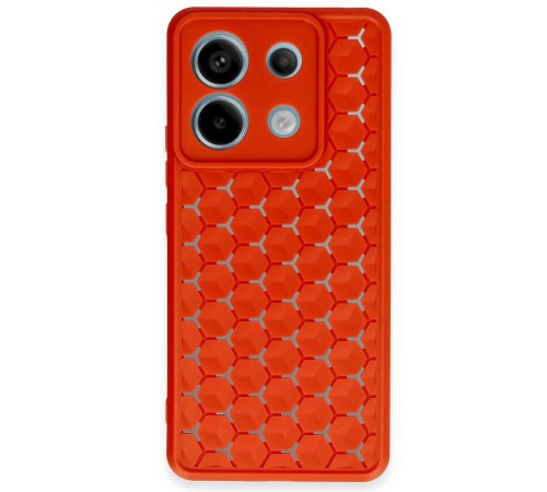 Xiaomi Redmi Note 13 Pro 5G Kılıf Petek Silikon Kapak - Kırmızı