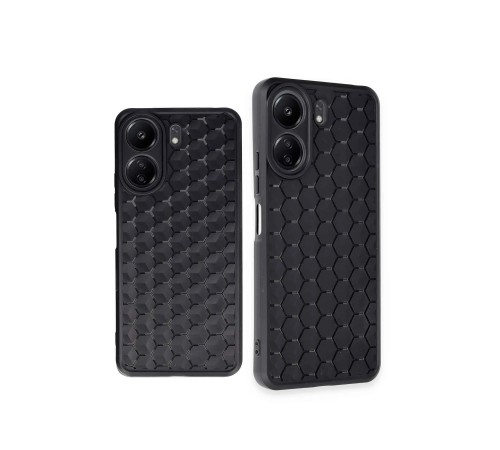 Xiaomi Redmi 13C Kılıf Petek Silikon Kapak - Siyah Xiaomi Redmi 13C Kılıf Petek Silikon Kapak - Siyah