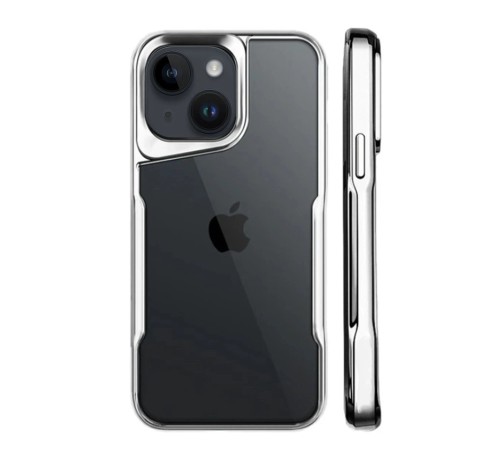 iPhone 15 Kılıf Boyi Silikon Kapak - Gümüş
