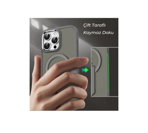 iPhone 11 Tork Magsafe Standlı Kapak - Siyah iPhone 11 Tork Magsafe Standlı Kapak - Siyah