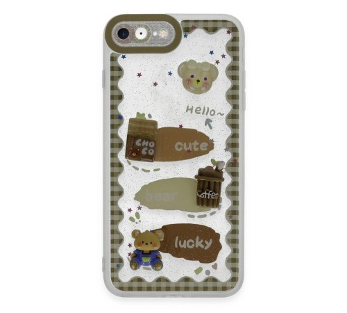 iPhone 7 Kılıf Sweet Desenli Silikon Kapak - Şeffaf