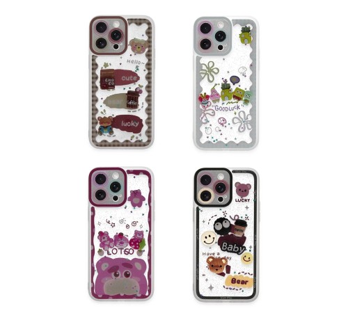 iPhone 14 Pro Kılıf Sweet Desenli Silikon Kapak - Pembe