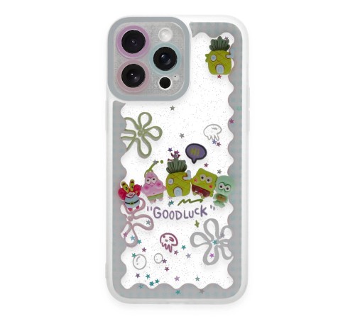 iPhone 14 Pro Kılıf Sweet Desenli Silikon Kapak - Açık Mavi