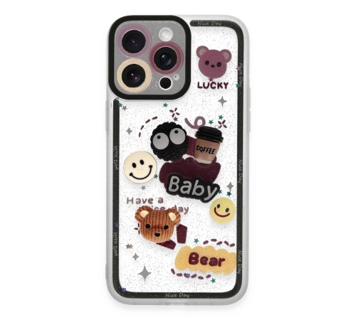 iPhone 14 Pro Kılıf Sweet Desenli Silikon Kapak - Sarı