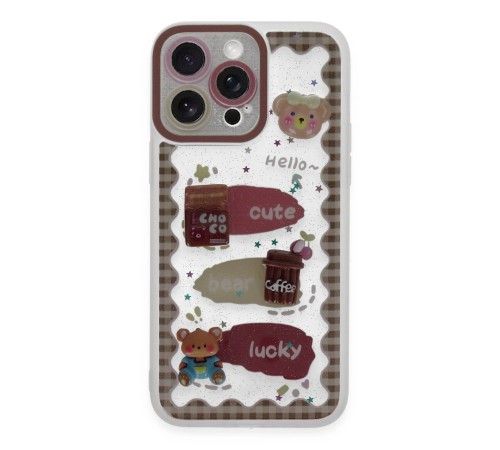 iPhone 14 Pro Kılıf Sweet Desenli Silikon Kapak - Şeffaf