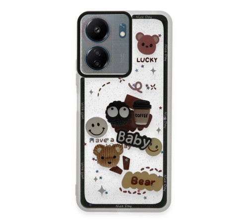 Xiaomi Redmi 13C Kılıf Sweet Desenli Silikon Kapak - Sarı