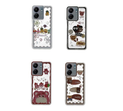 Xiaomi Redmi 13C Kılıf Sweet Desenli Silikon Kapak - Sarı
