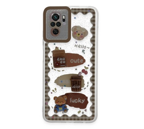 Xiaomi Redmi Note 10 Pro Kılıf Sweet Desenli Silikon Kapak - Şeffaf