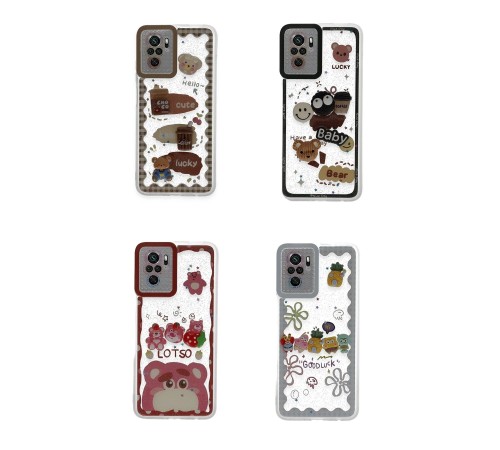 Xiaomi Redmi Note 10 Pro Kılıf Sweet Desenli Silikon Kapak - Şeffaf