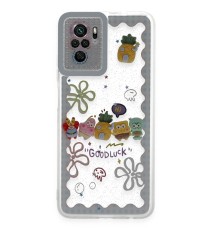 Xiaomi Redmi Note 10 Kılıf Sweet Desenli Silikon Kapak - Açık Mavi