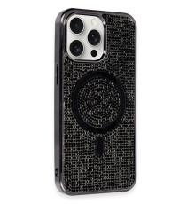 iPhone 15 Pro Kılıf Diamond Magsafe Kapak - Siyah