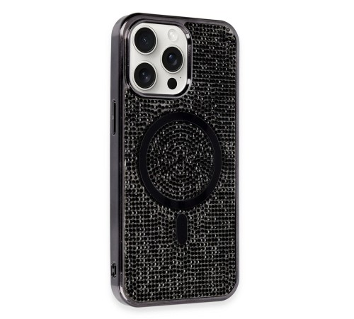 iPhone 15 Pro Kılıf Diamond Magsafe Kapak - Siyah iPhone 15 Pro Kılıf Diamond Magsafe Kapak - Siyah
