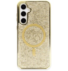 Samsung Galaxy S23 Kılıf Diamond Magsafe Kapak - Gold