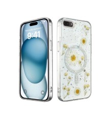 iPhone 7 Kılıf Daisy Simli Magsafe Kapak - Gümüş