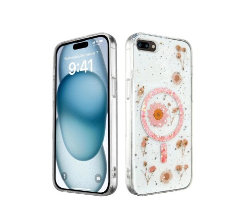 iPhone 7 Kılıf Daisy Simli Magsafe Kapak - Pembe iPhone 7 Kılıf Daisy Simli Magsafe Kapak - Pembe
