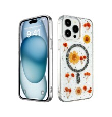iPhone 14 Pro Kılıf Daisy Simli Magsafe Kapak - Siyah