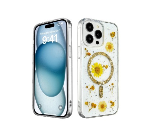 iPhone 14 Pro Kılıf Daisy Simli Magsafe Kapak - Gold iPhone 14 Pro Kılıf Daisy Simli Magsafe Kapak - Gold