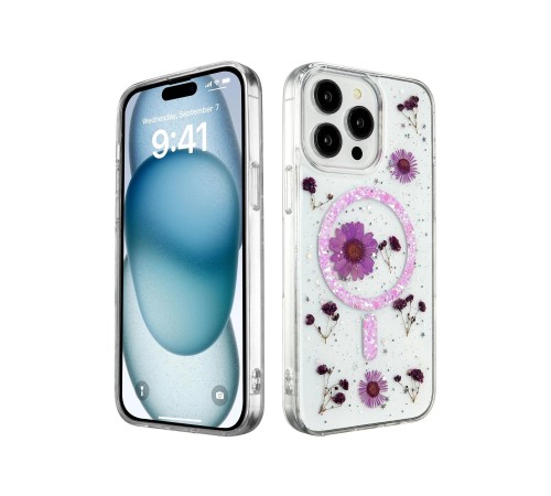 iPhone 14 Pro Max Kılıf Daisy Simli Magsafe Kapak - Mor iPhone 14 Pro Max Kılıf Daisy Simli Magsafe Kapak - Mor