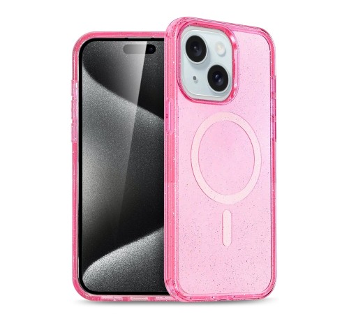 iPhone 15 Plus Kılıf Glow Magsafe Kapak - Pembe iPhone 15 Plus Kılıf Glow Magsafe Kapak - Pembe