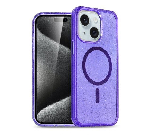 iPhone 15 Plus Kılıf Glow Magsafe Kapak - Mor iPhone 15 Plus Kılıf Glow Magsafe Kapak - Mor