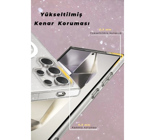 Samsung Galaxy S23 Ultra Kılıf Glow Magsafe Kapak - Şeffaf Samsung Galaxy S23 Ultra Kılıf Glow Magsafe Kapak - Şeffaf