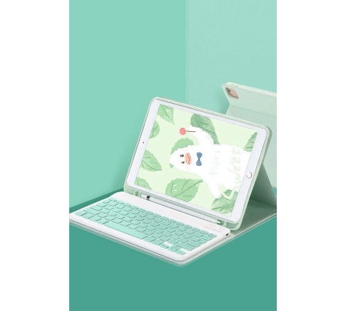 iPad 5 Air 9.7 Kılıf KC01 Smart Klavyeli Tablet Kılıfı - Açık Yeşil iPad 5 Air 9.7 Kılıf KC01 Smart Klavyeli Tablet Kılıfı - Açık Yeşil