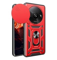 Xiaomi Redmi A3 4G Kılıf Pars Lens Yüzüklü Silikon - Kırmızı