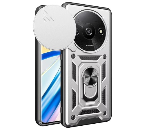 Xiaomi Redmi A3 4G Kılıf Pars Lens Yüzüklü Silikon - Gümüş Xiaomi Redmi A3 4G Kılıf Pars Lens Yüzüklü Silikon - Gümüş