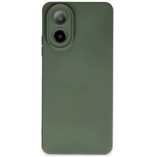 Oppo A38 Kılıf Nano içi Kadife Silikon - Koyu Yeşil